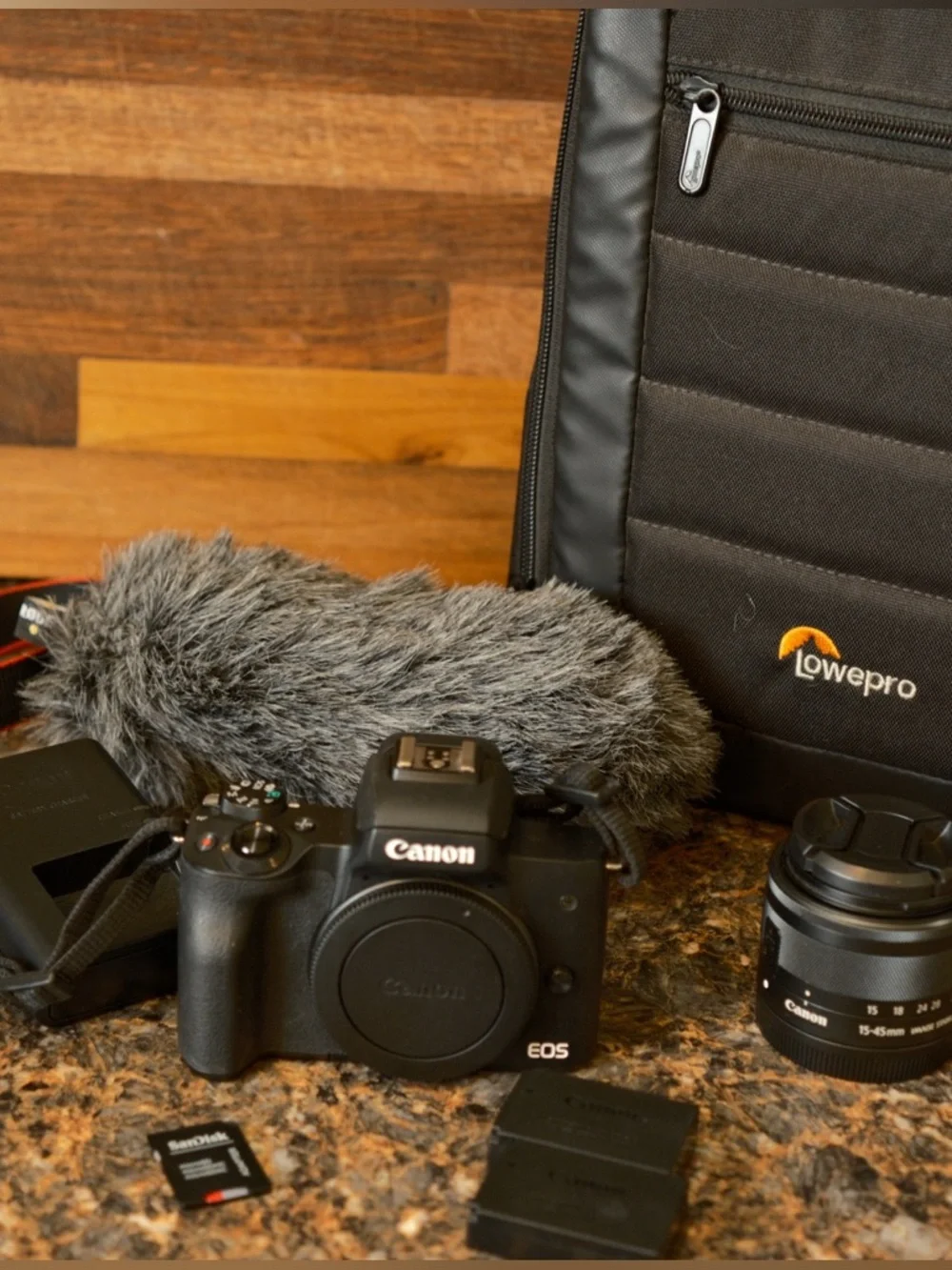 Canon EOS M50 with accessories